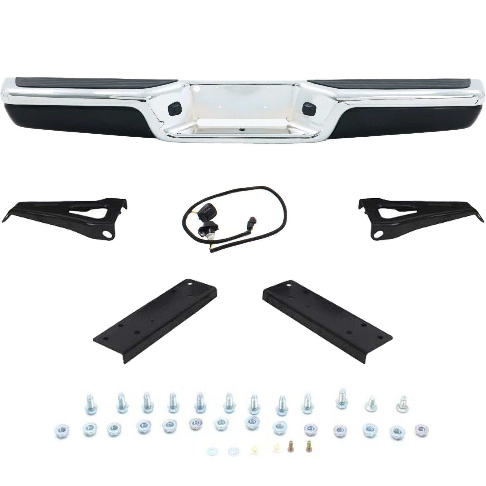 Chrome Rear Step Bumper Assembly Steel Fit for Dodge Dakota 1997-2004